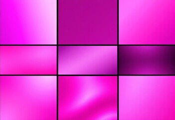 Obraz premium Big collection of pink metallic gradient textures Vector set on black background, overlay, material