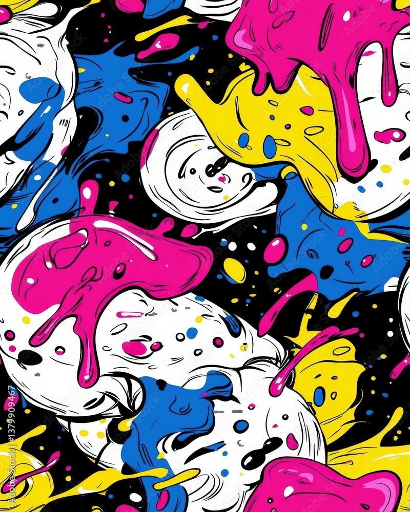 Poster a colorful pattern full of life and energy showcasing a beautiful array of vibrant colors