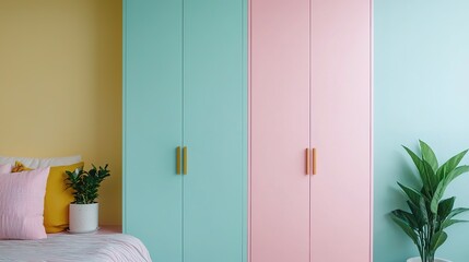 Stylish minimalist small room with cute storage ideas home interior design cozy environment creative concept