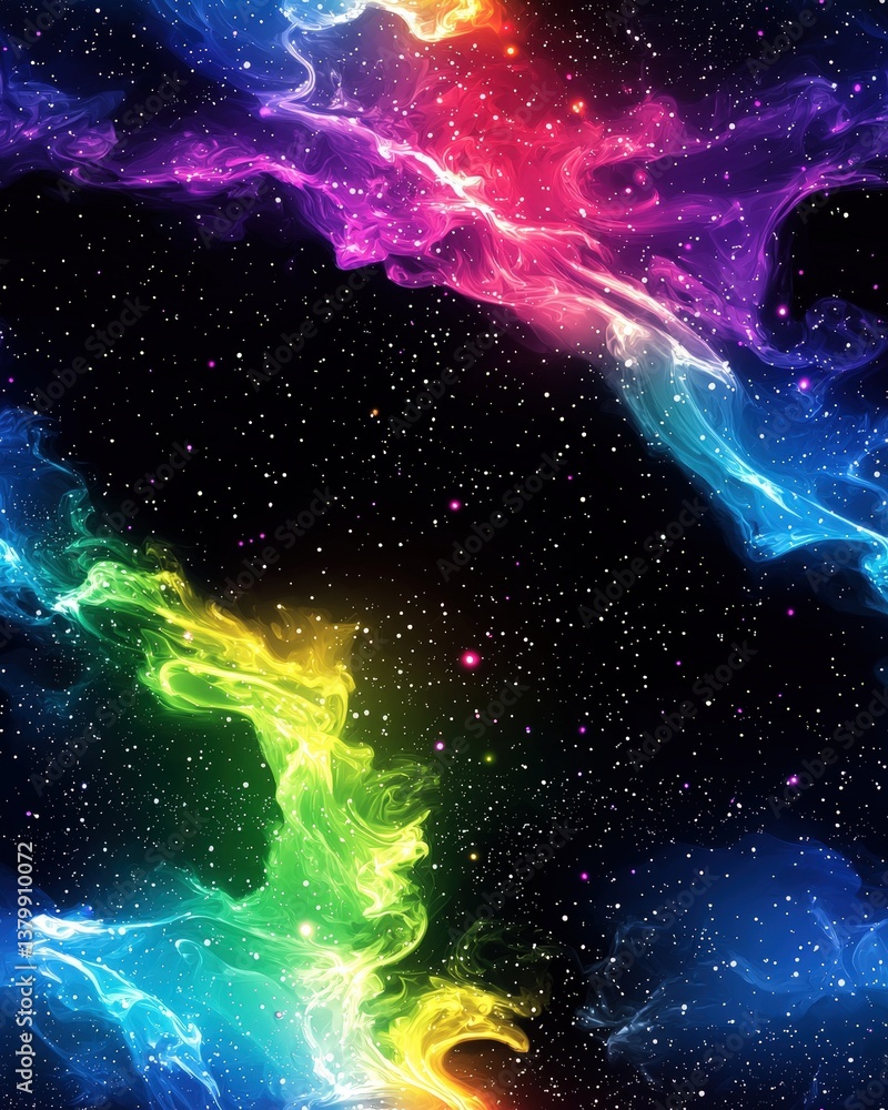 Poster a colorful galaxy filled with a breathtaking array of stars and cosmic wonders in the universe