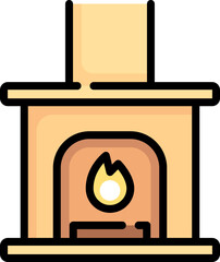 fireplace Illustration on a white background
