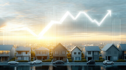 Real estate market trends urban landscape infographic analysis cityscape aerial view economic growth insights