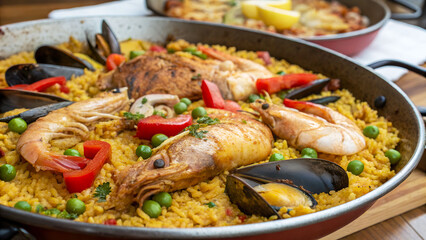 Paella Valenciana – Traditional Spanish Rice with Rabbit, Chicken & Seafood