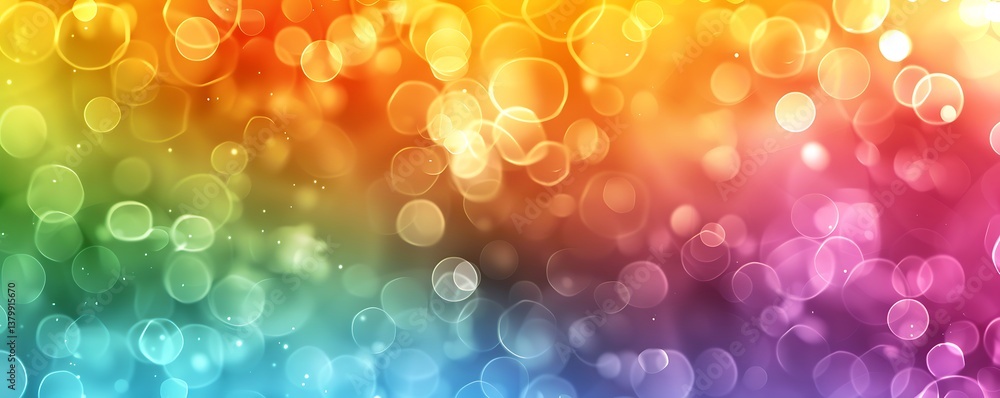 Poster colorful bokeh: a captivating abstract backdrop bursts with an array of vibrant hues, creating a mes