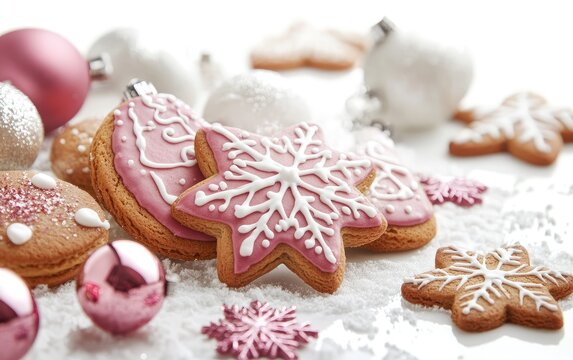 Festive homemade gingerbread star cookies are a sweet Christmas holiday food decoration