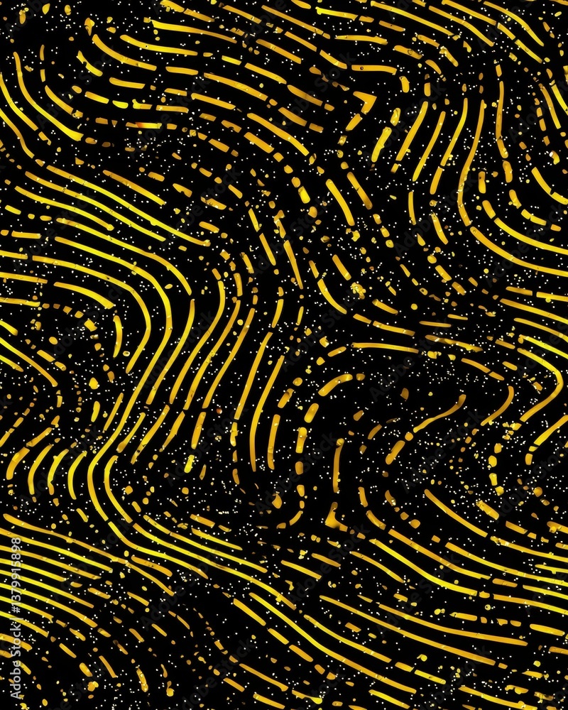 Poster striking black and yellow geometric pattern creating a bold and eye-catching visual effect