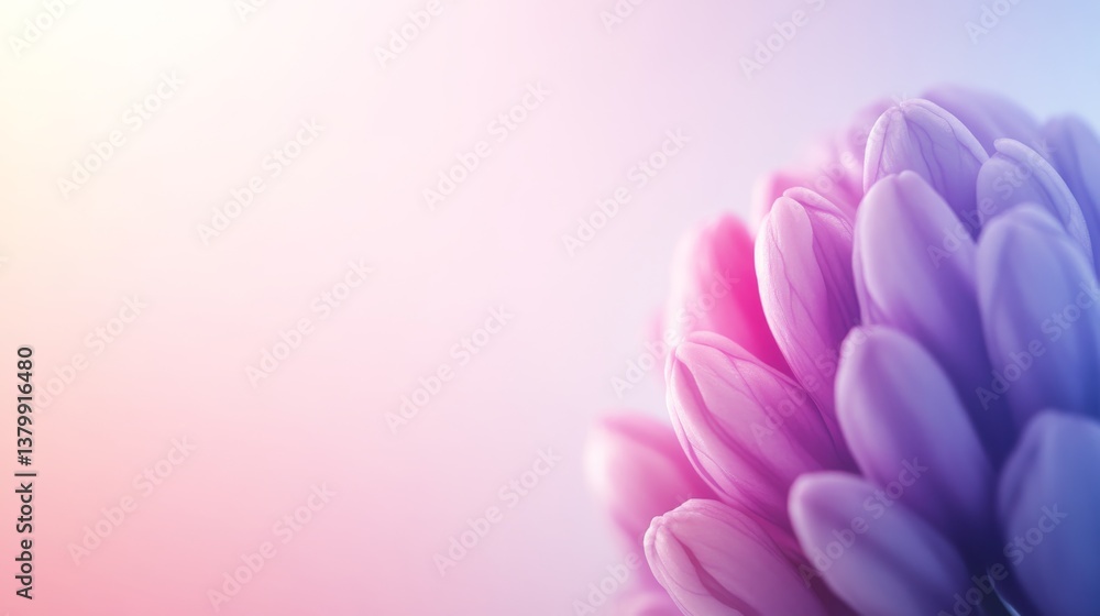 Poster delicate hyacinth bloom features soft purples and blues in a watercolor style, ideal for botanical t
