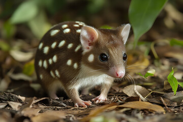 Vigilant Quoll in Pristine Wilderness: A Glimpse into Australia's Endearing Marsupial Habitat