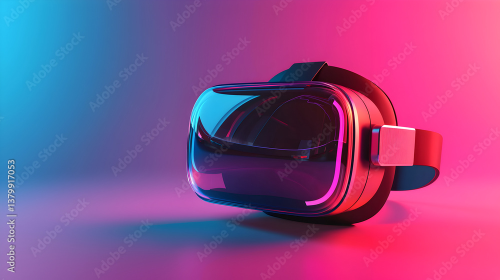 Poster innovative virtual reality experience tech hub digital art futuristic setting close-up view immersiv