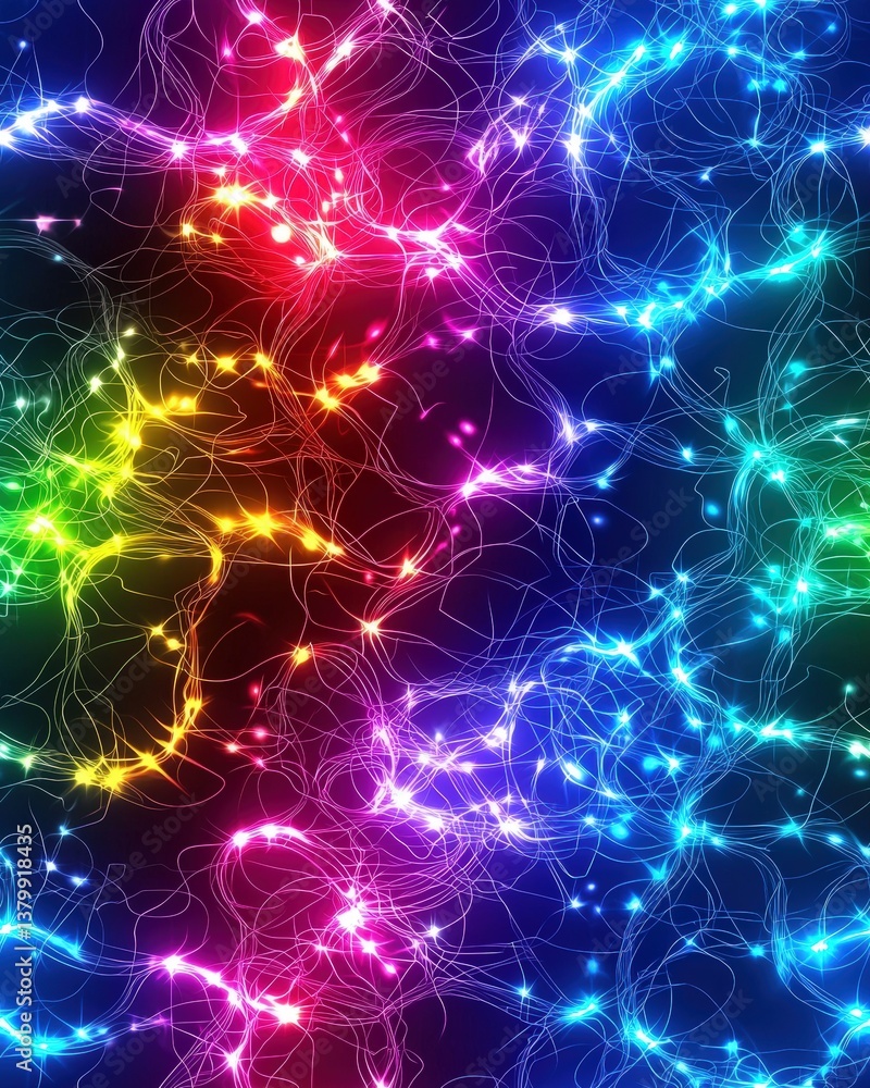 Poster colorful background filled with many lights creating a dynamic and energetic atmosphere for design