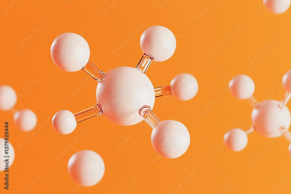 Poster molecular cluster: a detailed 3d rendering showcases a series of interconnected molecular structures