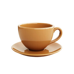 Obraz premium A light brown teacup on a saucer simple elegant design,