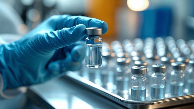 Scientist Holding Vaccine Vial Pharmaceutical Research and Development