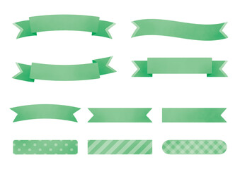 10種のリボンフレームのセット_緑
