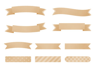 10種のリボンフレームのセット_茶色