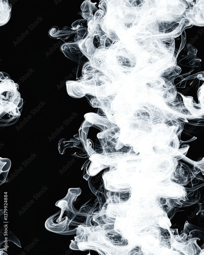 Aufkleber dramatic smoke rising on a black background creating intriguing patterns and abstract designs