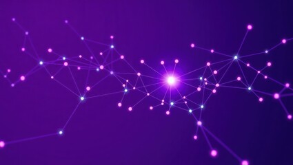 Fototapeta premium Abstract network of interconnected glowing points and lines. A dynamic visualization of connections