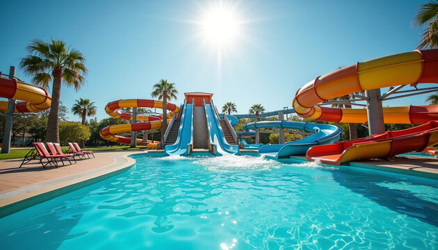 swimming pool in tropical resort