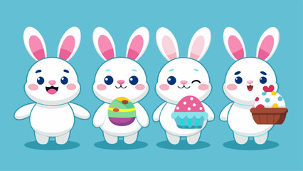 easter bunny with eggs