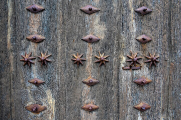 Rustic Emblems on an Aged Wooden Surface
