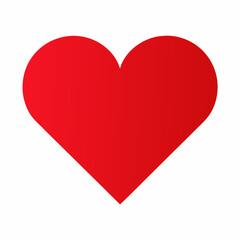 red heart on white background