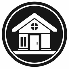 home icon on black background