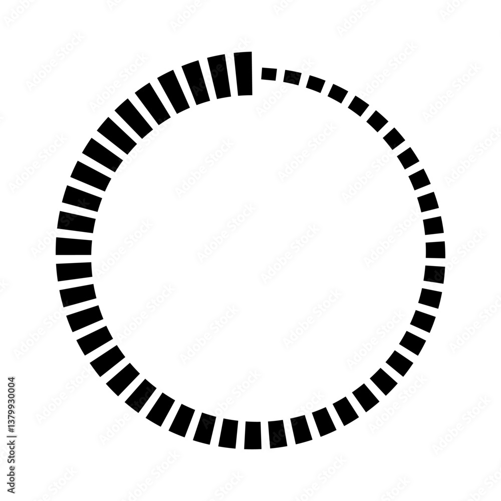Poster dynamic circular progress bar, circular loading indicator with geometric segments