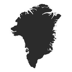 Detailed silhouette map Greenland, Map outline border contour Greenland