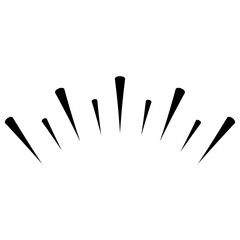 black radiating lines emanating upwards, conveying energy, excitement, burst light