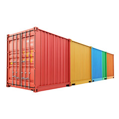 Fototapeta premium Colorful shipping containers global trade logistics industry