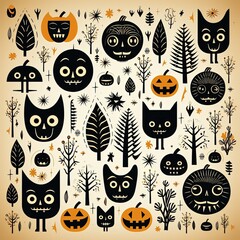 Dark and Eerie Halloween Themed Decorative Set