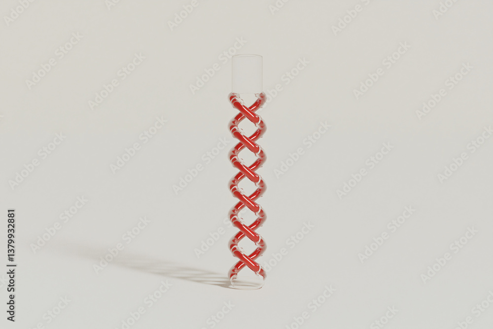 Poster dna helix elegance: a precise visualization of a dna helix structure, rendered in a sleek and modern
