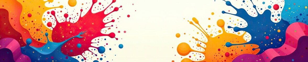 Colorful geometric shapes and paint splashes in a pop art style,  artistic,  texture