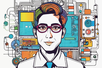 Support assistant giving support online 