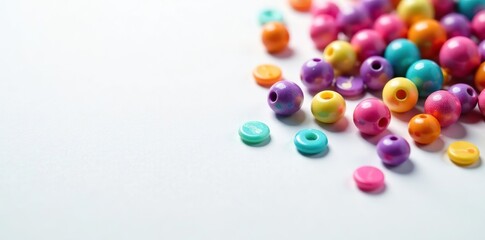Colorful ironing beads arranged in a pattern on a white background,  iron,  colorful