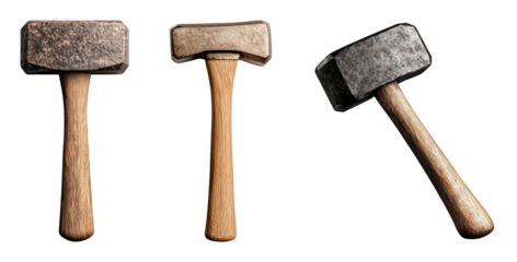 Collection of various hammers on a black background