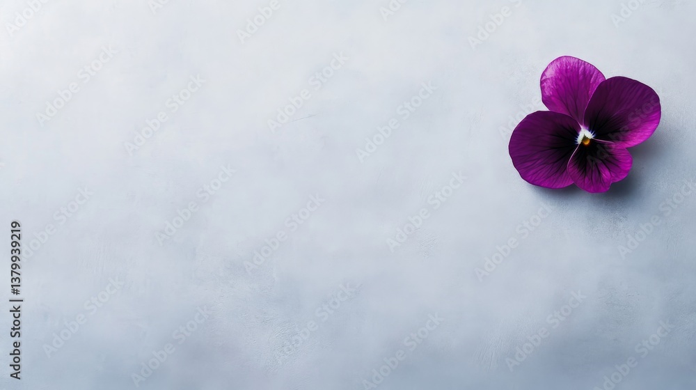 Poster vivid pansy flower displays its vibrant hues on a textured background, creating an appealing focal p