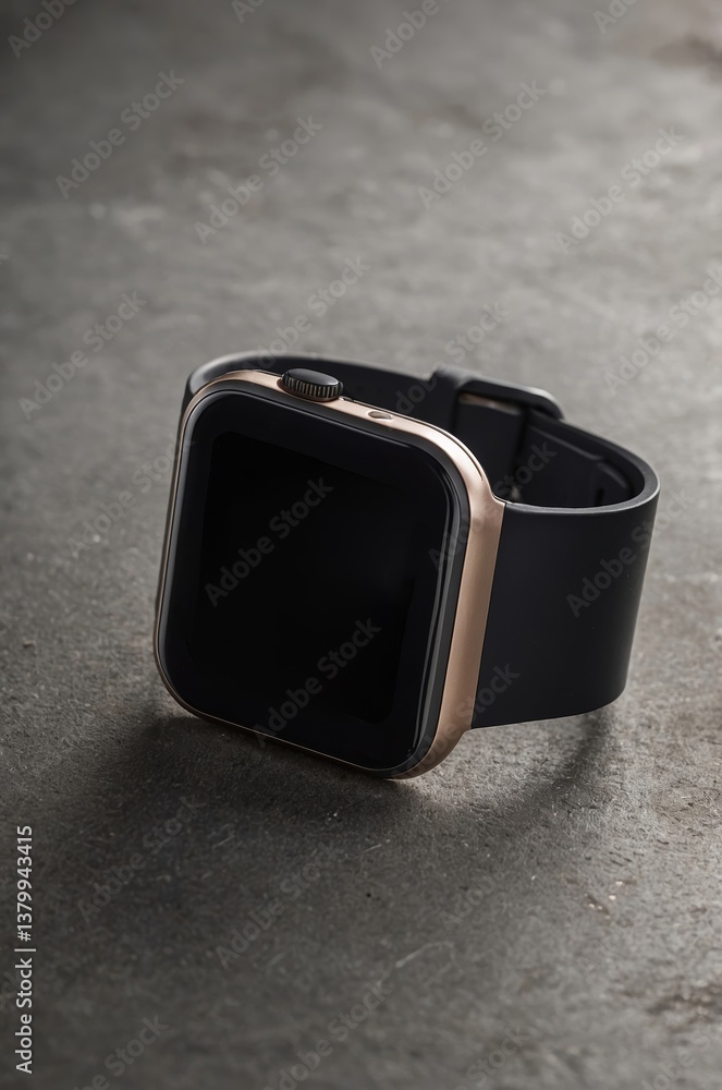 Aufkleber modern smartwatch with sleek design on dark textured surface in a minimalist setting
