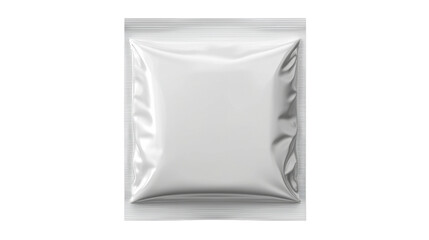 A simple clean white plastic pouch or bag packaging mockup perfect for product branding advertising and retail presentation