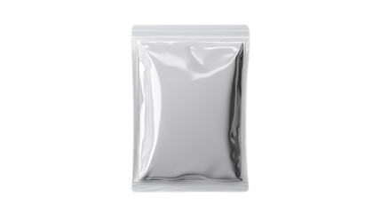 Empty transparent plastic package or pouch with zipper and sealed edges ready for product branding and packaging design mockup