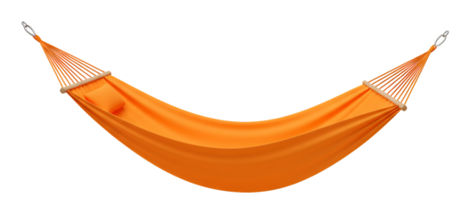 オレンジ色ハンモック 快適リラックス