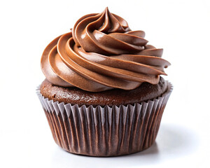 Sweet and delicious chocolate cupcake with chocolate frosting