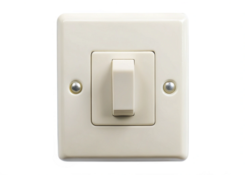 light switch on white background