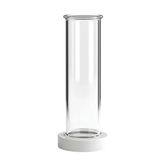 Clear Glass Cylinder on White Base Simple Modern Design,