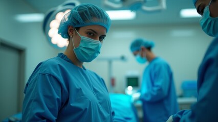 Female Surgeon In Operating Room Setting