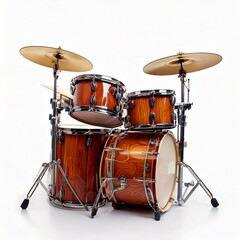 Fototapeta premium Traditional and Modern Drums Isolated on White Background – Percussion Instrument Showcas