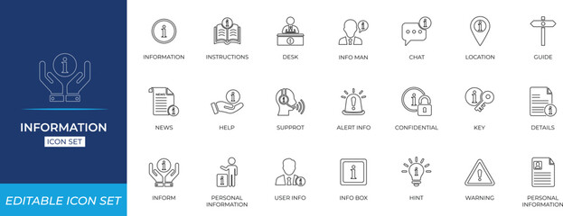 Information line Icon Set.