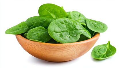 Obraz premium Spinach leaves, white background 