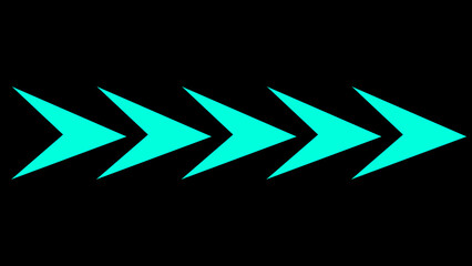 Abstract glowing arrow icon motion for all the video trend visuals on black background. 4k arrow animation acon video.