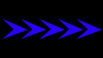 Abstract glowing arrow icon motion for all the video trend visuals on black background. 4k arrow animation acon video.
